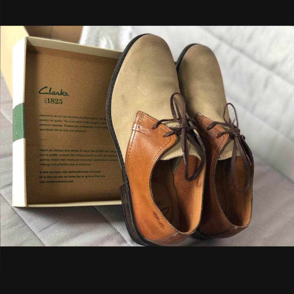 Clarks Men's Casual  Oxford leather Shoes lace up , Size 8.5
